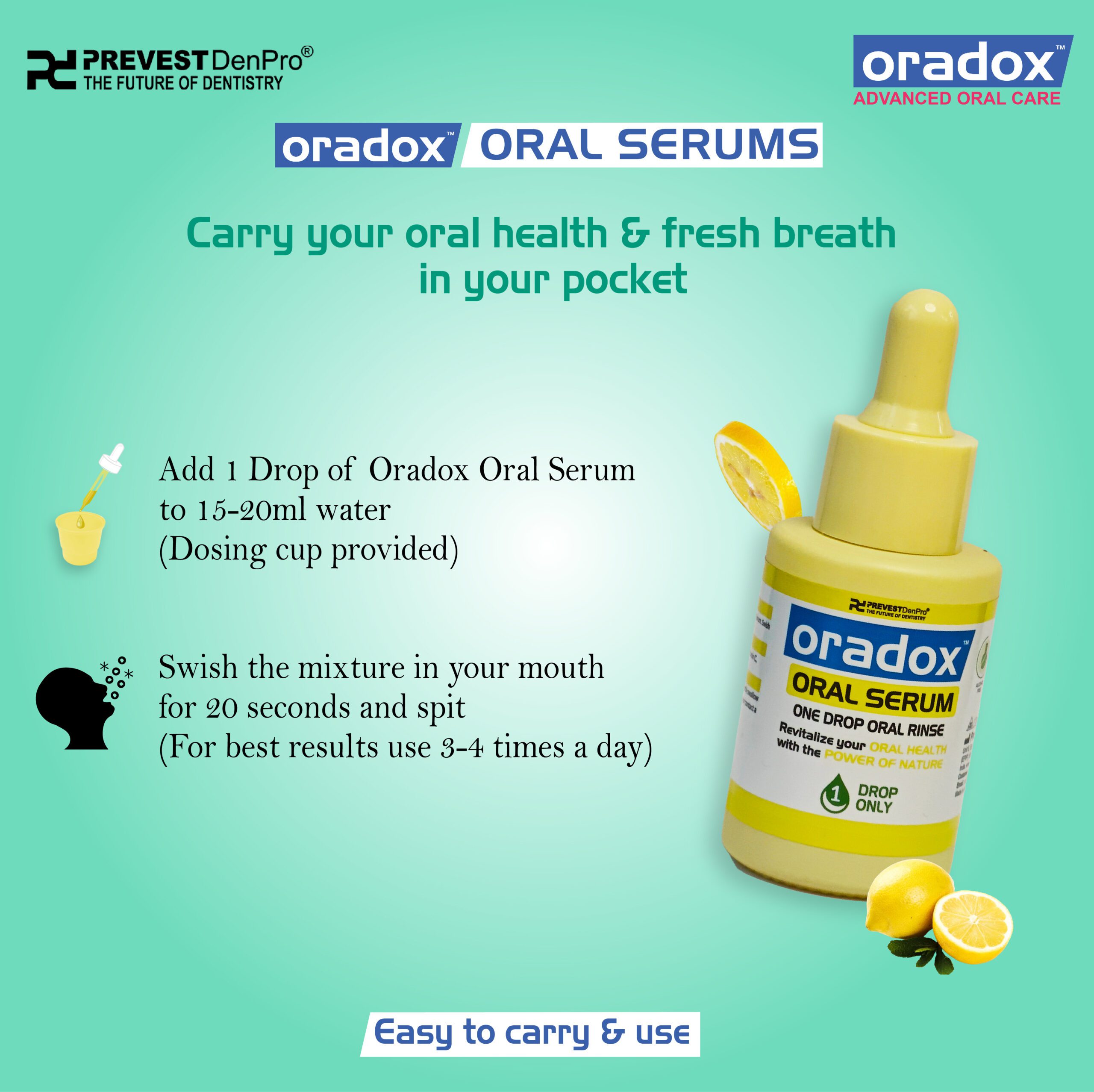Oral serum to freshens breath & healthy mouth