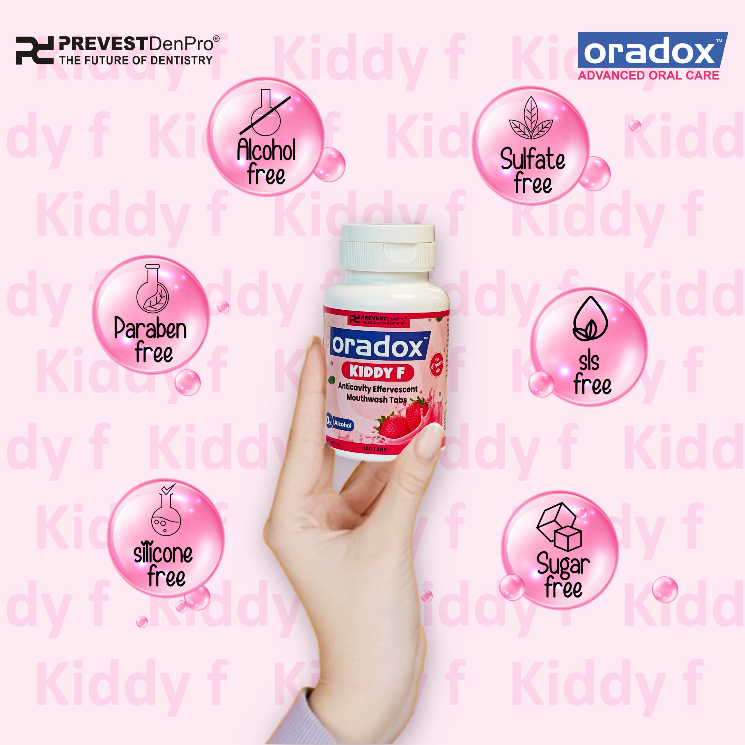 Oradox Kiddy F mouthwash tabs for kids